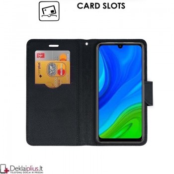 Atverčiamas dėklas su skyreliais - juodas (Huawei P Smart (2020) Atverčiamas dėklas su skyreliais - juodas (Huawei P Smart (2020)